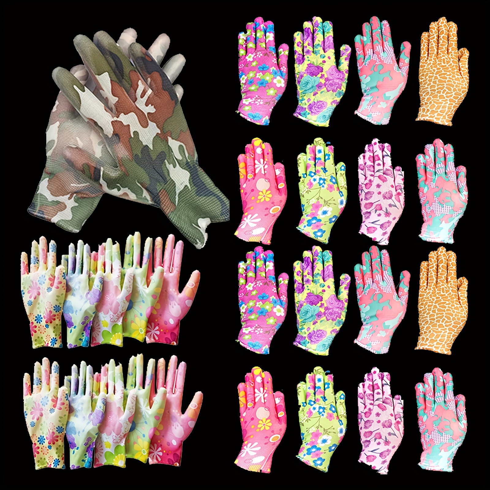 Comprar Guantes de jardinería para mujer y mujer, guantes de jardín con  revestimiento de goma transpirable, guantes de trabajo protectores para  exteriores con empuñadura, tamaño mediano, color aleatorio