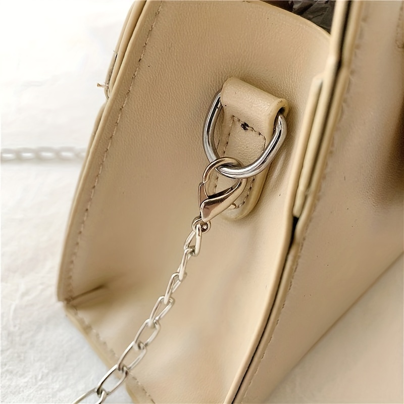 Metal Chain Crossbody Flap Bag Set, Pu Leather Textured Bag, Classic  Versatile Fashion Shoulder Bag - Temu Germany