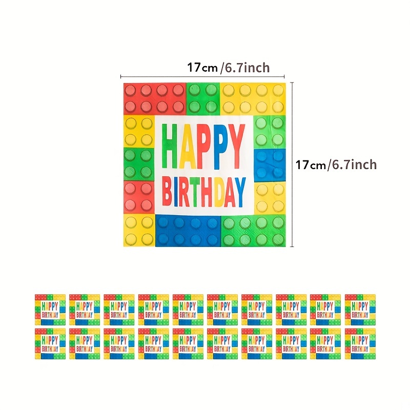 Fiesta LEGO vajilla desechable de cumpleaños