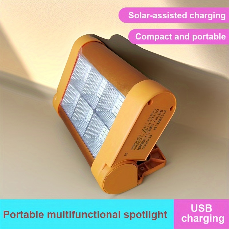 Genral - Foco portátil recargable de 15 W con soporte magnético, IP65  impermeable al aire libre, luz de camping de seguridad inalámbrica con 2  puertos