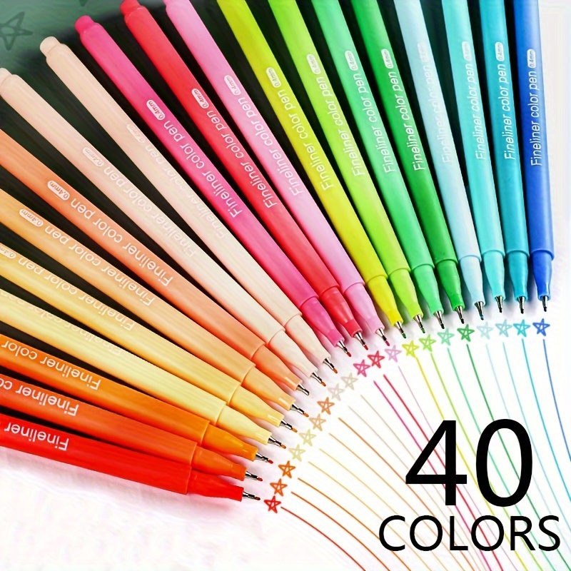 

Stylo à Crochet à Pointe en Fibre de 40 Couleurs pour Peinture DIY, Stylo à Main pour Dessin, Convient pour Dessin, Ensemble de Pinceaux à Séchage Rapide