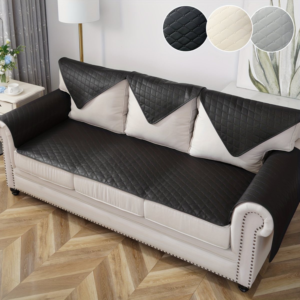 Bronzing Faux Leather Sofa Cushion Cover Couch Cushion Cover - Temu