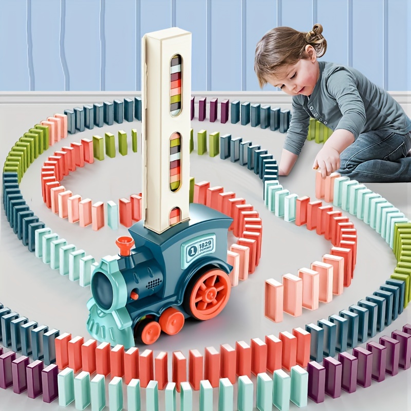 

Jeu de construction de train miniature Domino avec placement automatique des blocs de construction, adapté comme cadeau pour enfants