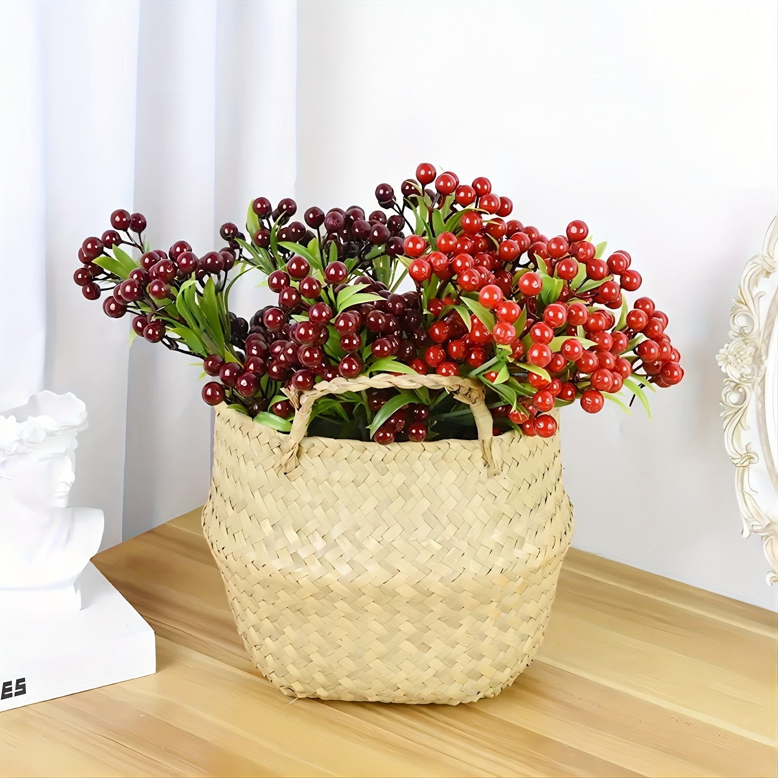 Artificial Red Berry Stems Christmas Berries for Festival Holiday Crafts  Home Decor Burgundy Berry Floral Christmas Tree Decor - AliExpress