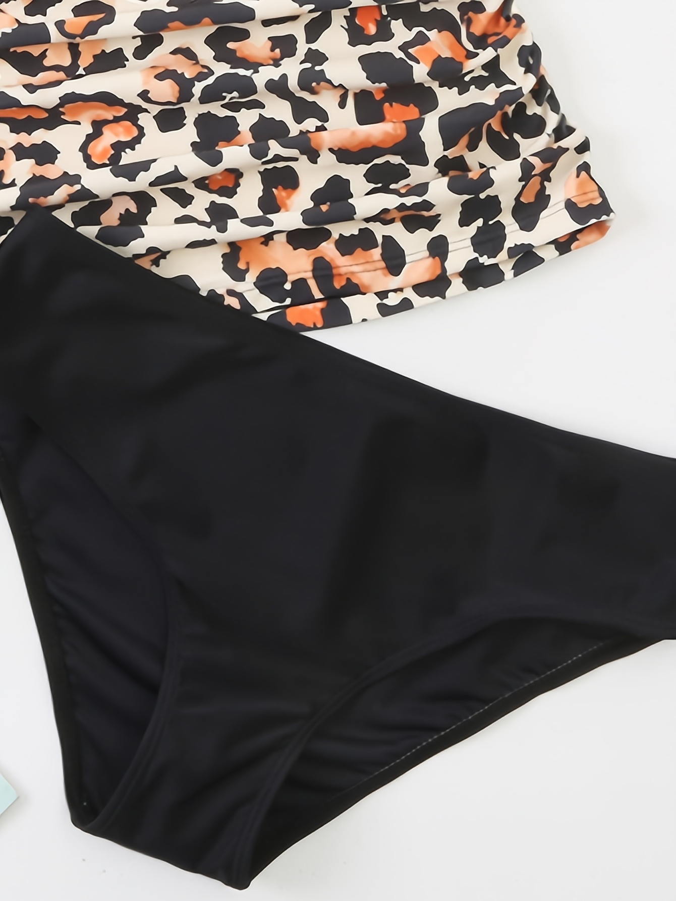 Sosandar Contrast Leopard Print Swimsuit