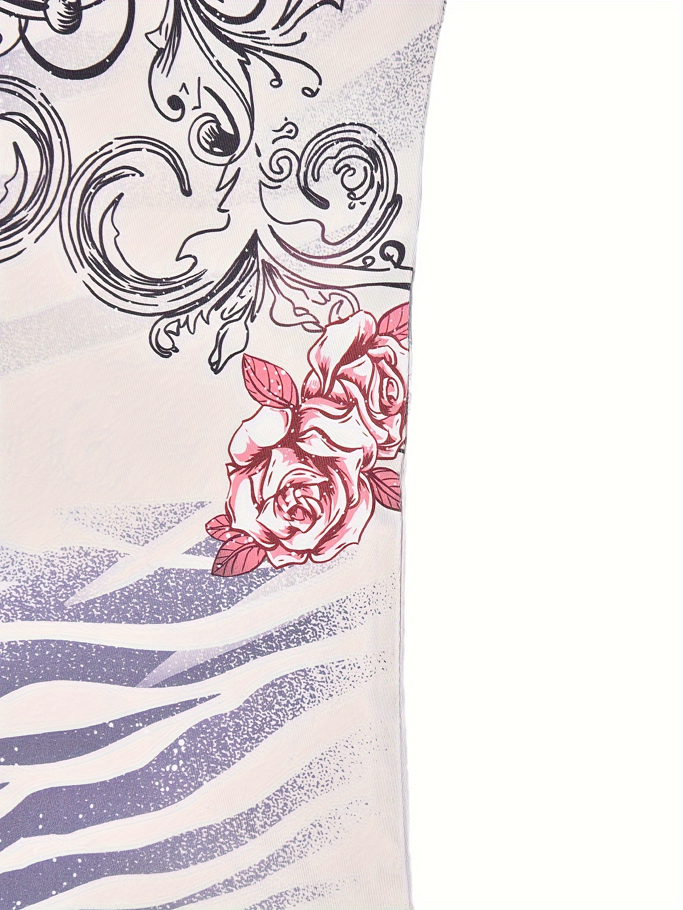 Baroque Floral Zebra Print Mermaid Skirts Sexy Lettuce Trim Temu Australia