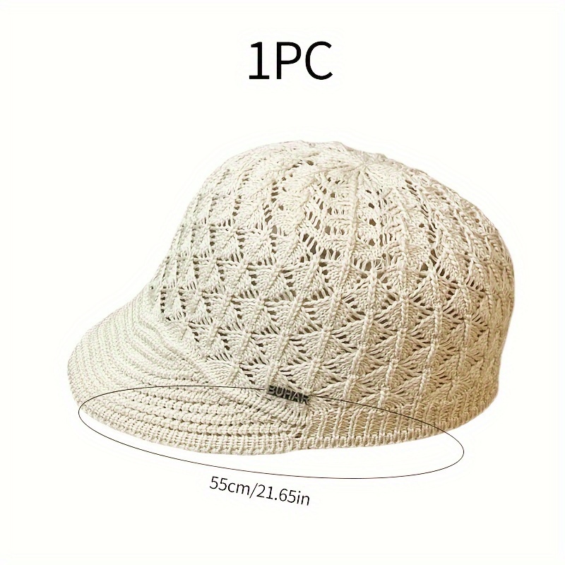 Hollow Out Breathable Crochet Hat Sun Protection Lightweight - Temu