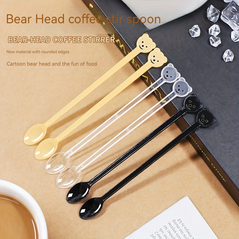 Coffee Spoon 500 PCS Disposable Tiny Coffee Tea Spoon White Plastic Stir  Cocktail Sticks Mini Tea Stirrer