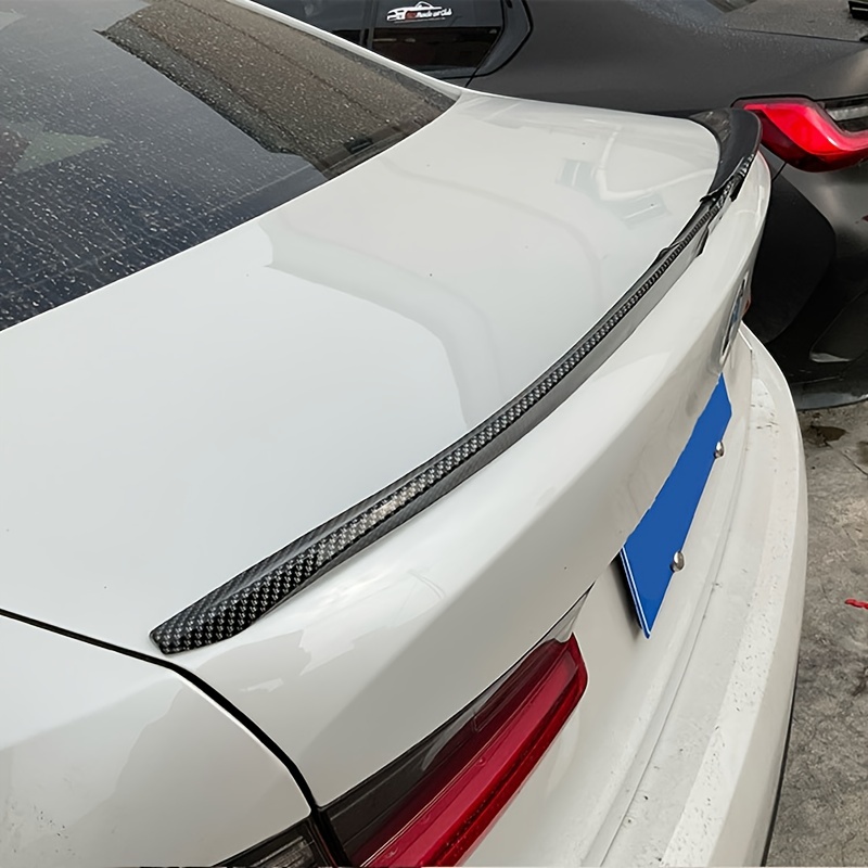 Car Modification Tail Wing Universal No-punch Carbon Fiber Grain Car Blade  Modification Parts Three-section Combination Tail Wing