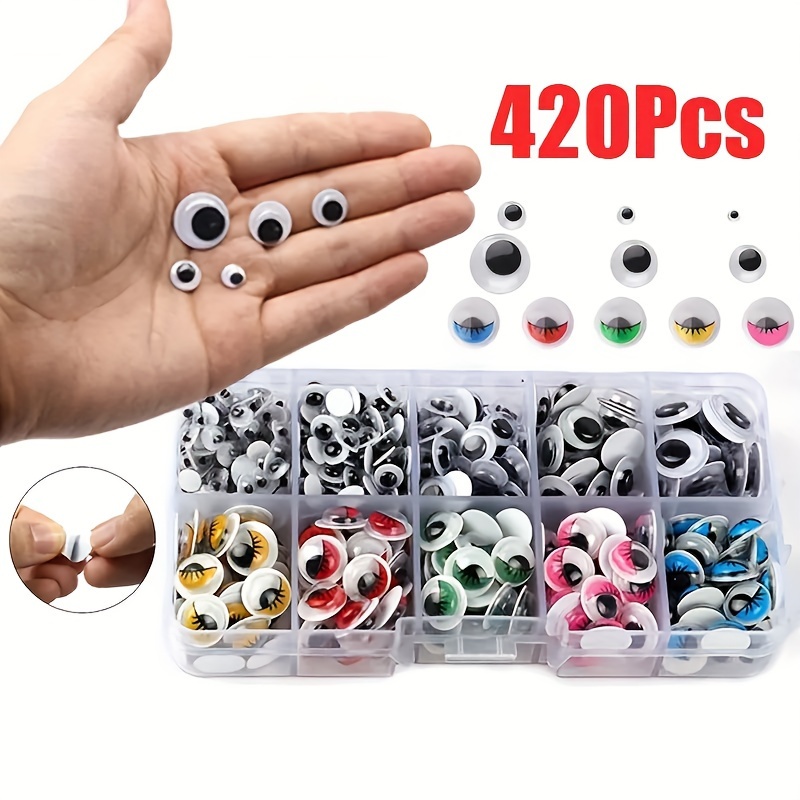 

420pcs Mixed Googly Eyes Self-adhesive Diy Scrapbooking For Stuffed Toy Doll Accessories, Eyes Stickers For Diy