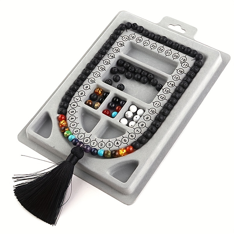 Plastic Gray Flocked Bead Board For Diy Bracelet Necklace - Temu