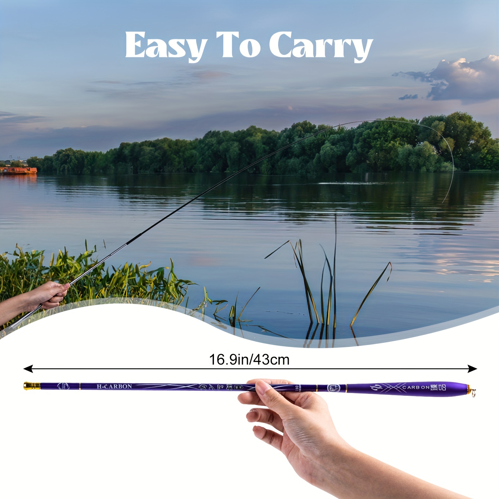 Mini Portable Fishing Rod Carbon Fishing Rod Purple Fishing - Temu Belgium
