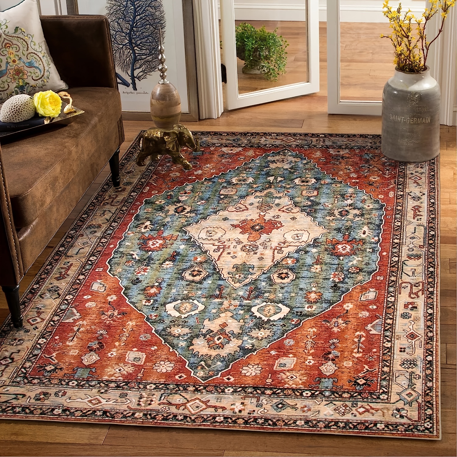 Boho Entryway Rug Small Throw Kitchen Area Rugs For Bedroom - Temu