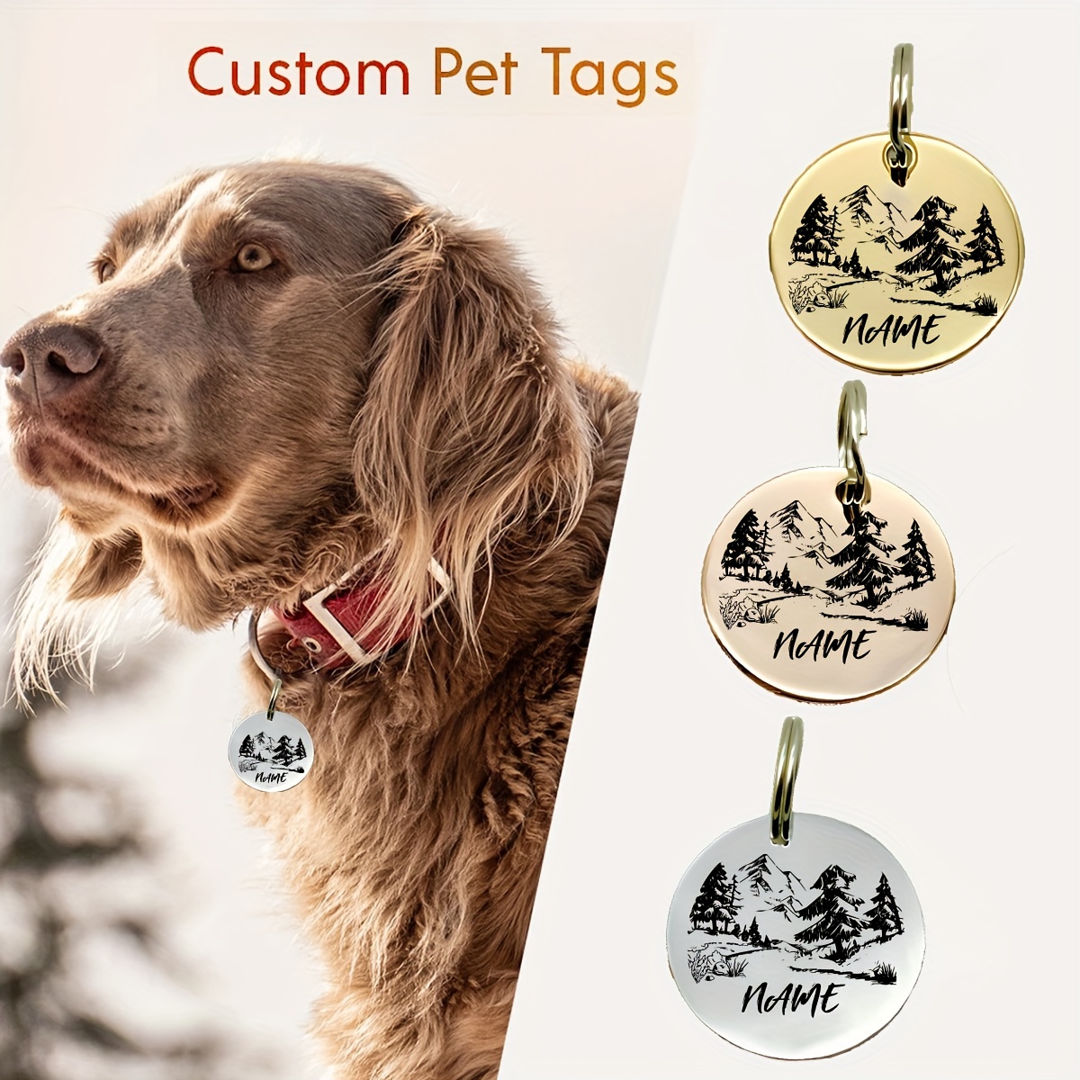 Personalized Engraved Pet Id Tags Stainless Steel Customized Temu