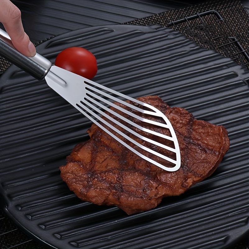 Fish Spatula Turner with Silicone Handle Heat-Resistant Reusable Slotted  Fish Pancake Spatula Flipper Kitchen Accessories