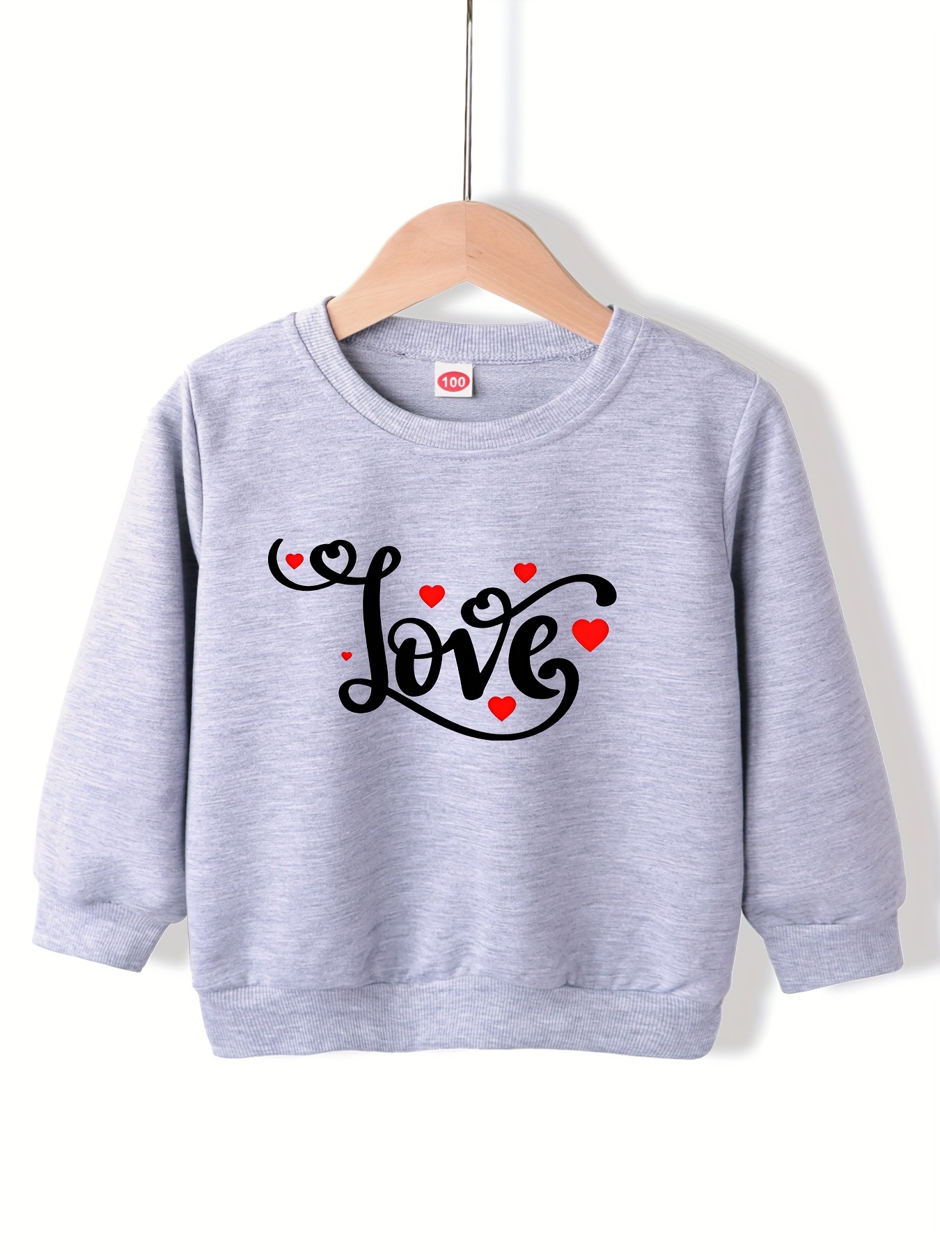 Toddler Kid Girls Valentine's Day Sweatshirt Trendy Letter - Temu