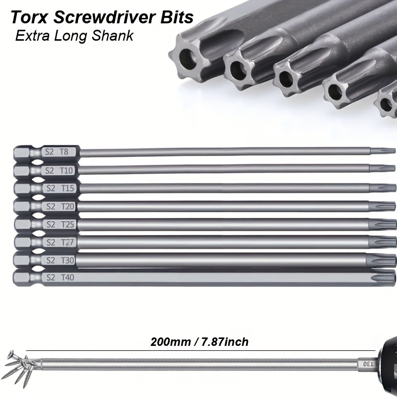 6-Piece Magnetic Torx Screwdrivers Set,Antrader T8、T9、T10 Torx 3mm Security  Tamper Proof Tip Screwdriver 75mm Long, Blue
