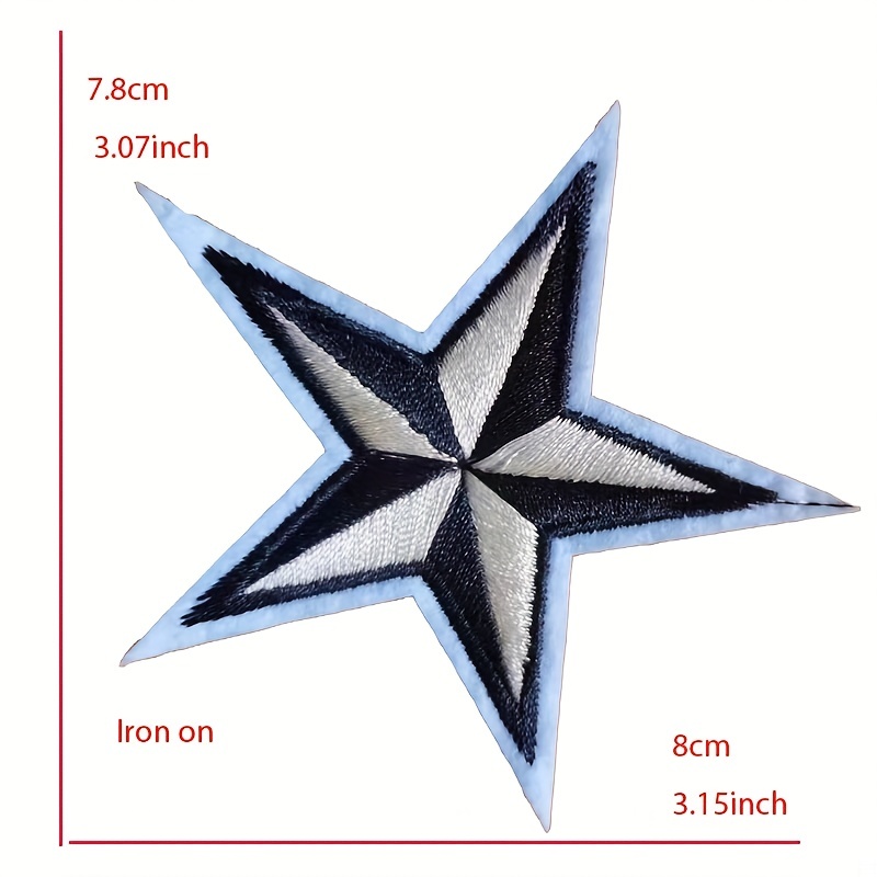 1Pcs Chenille Embroidery Patches for Clothes Colorful Star Iron on