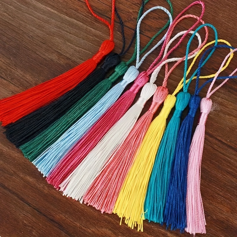  20 borlas de poliéster con flecos para colgar en la cinta,  borlas de cuerda para coser, manualidades, vestido, decoración de ropa :  Arte y Manualidades