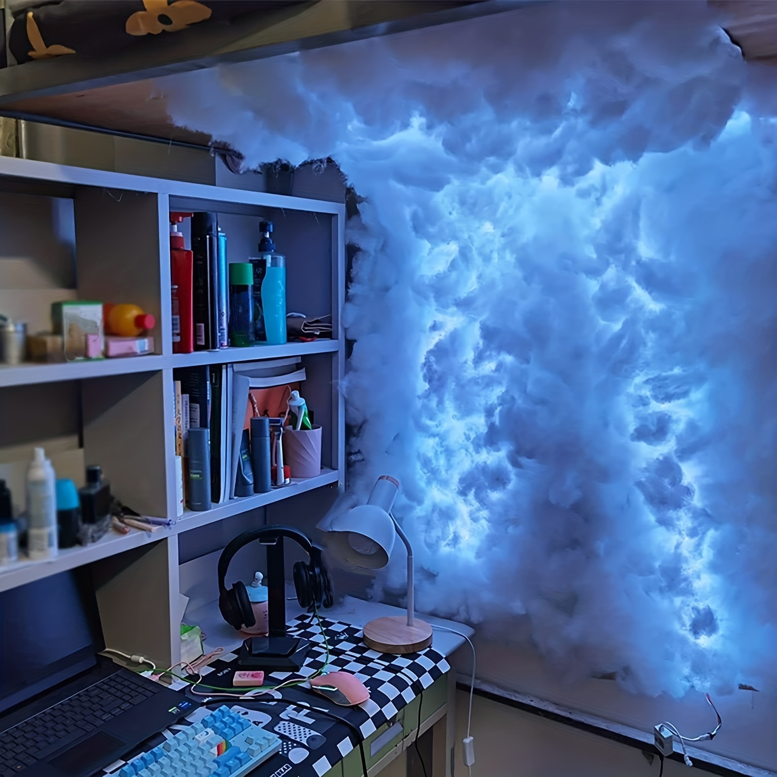 32FT Cloud Light, Thundercloud LED Light 3D Lightning Cloud Atmosfera  Colorata Luce Notturna, Luci Cloud Creative Fai-da-te Sala Giochi Club DJ  Party