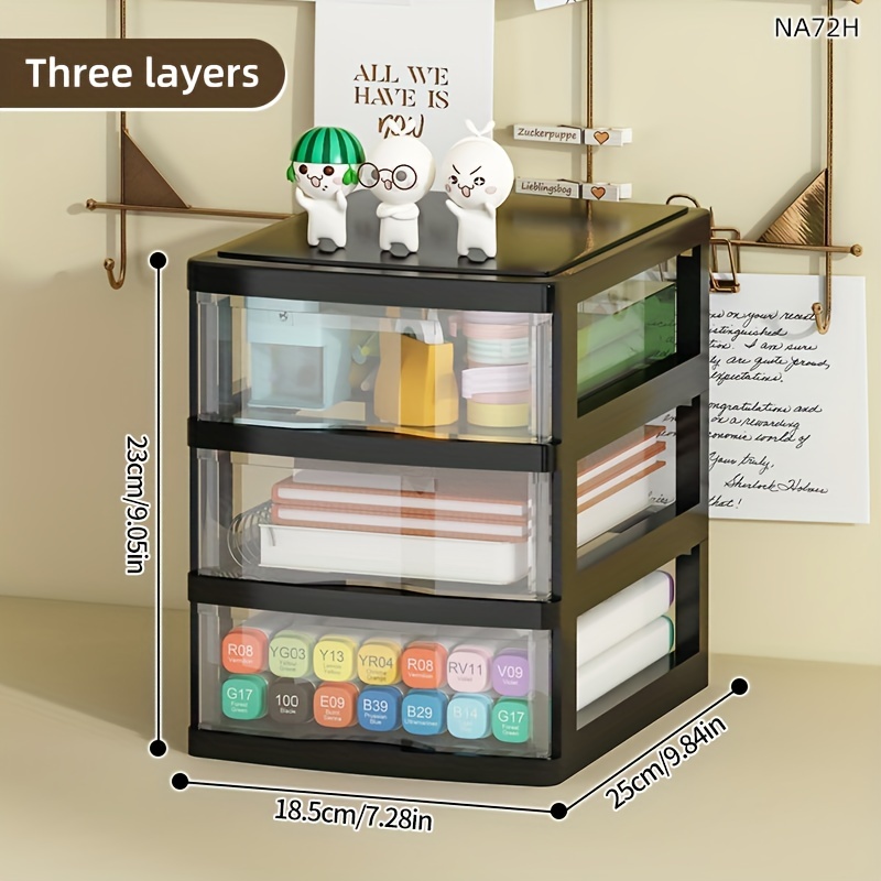 Three-layer Desktop Drawer Storage Box - Temu