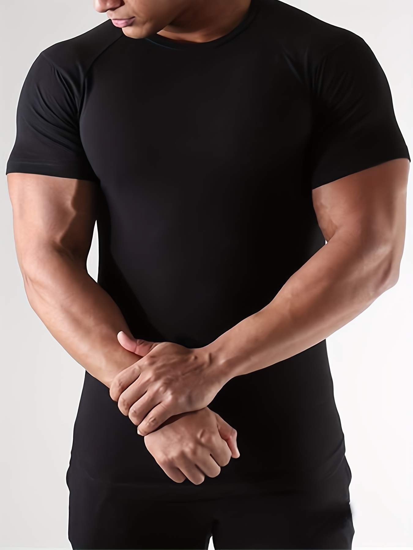  Qopobobo Black T Shirts for Men Men's Cotton Performance Short  Sleeve T-Shirt Gym Workout Short Sleeve Tee Slim Fit Blouse : Clothing,  Shoes & Jewelry