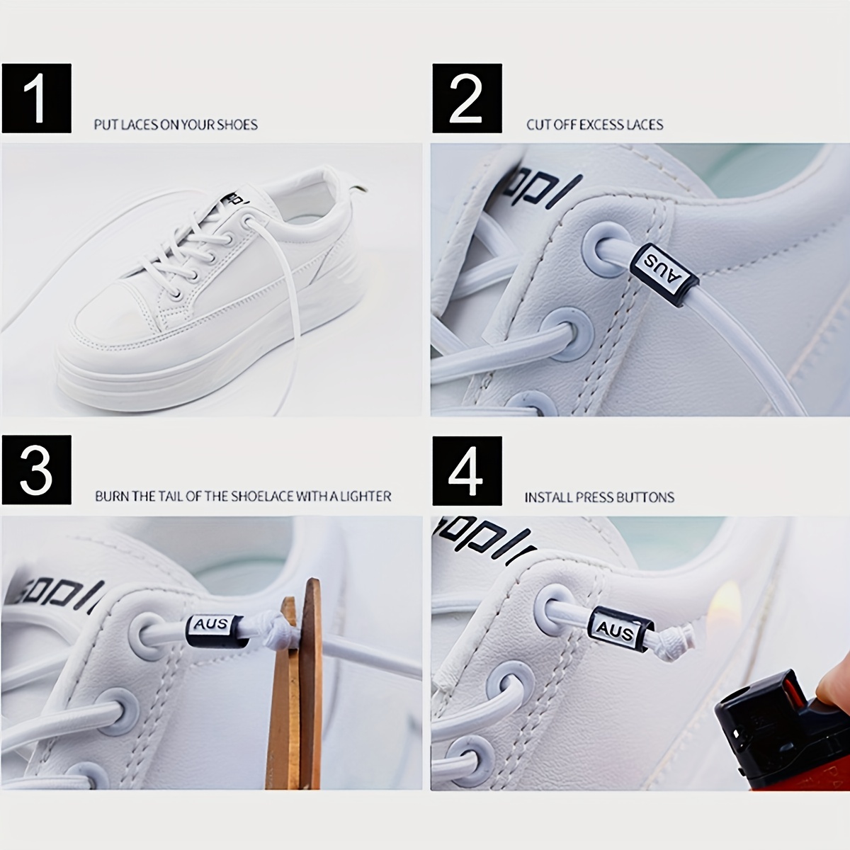 1Pair Tieless Elastic Shoe Laces, No Tie Shoelaces For Sneakers Casual Shoes Skate Shoes