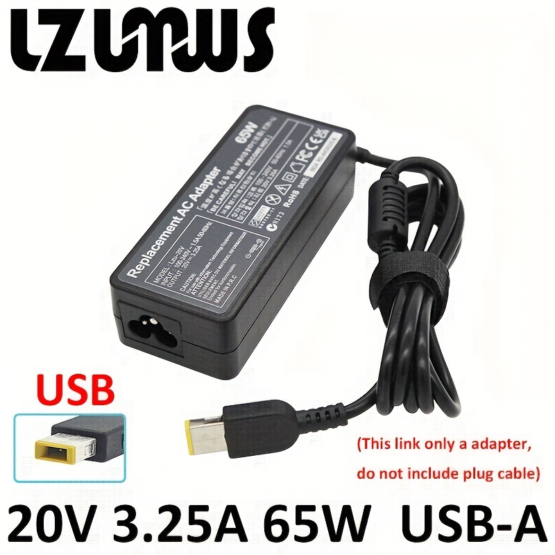 Chargeur LENOVO 20 V - 3.25A USB + câble . Bon prix livraison