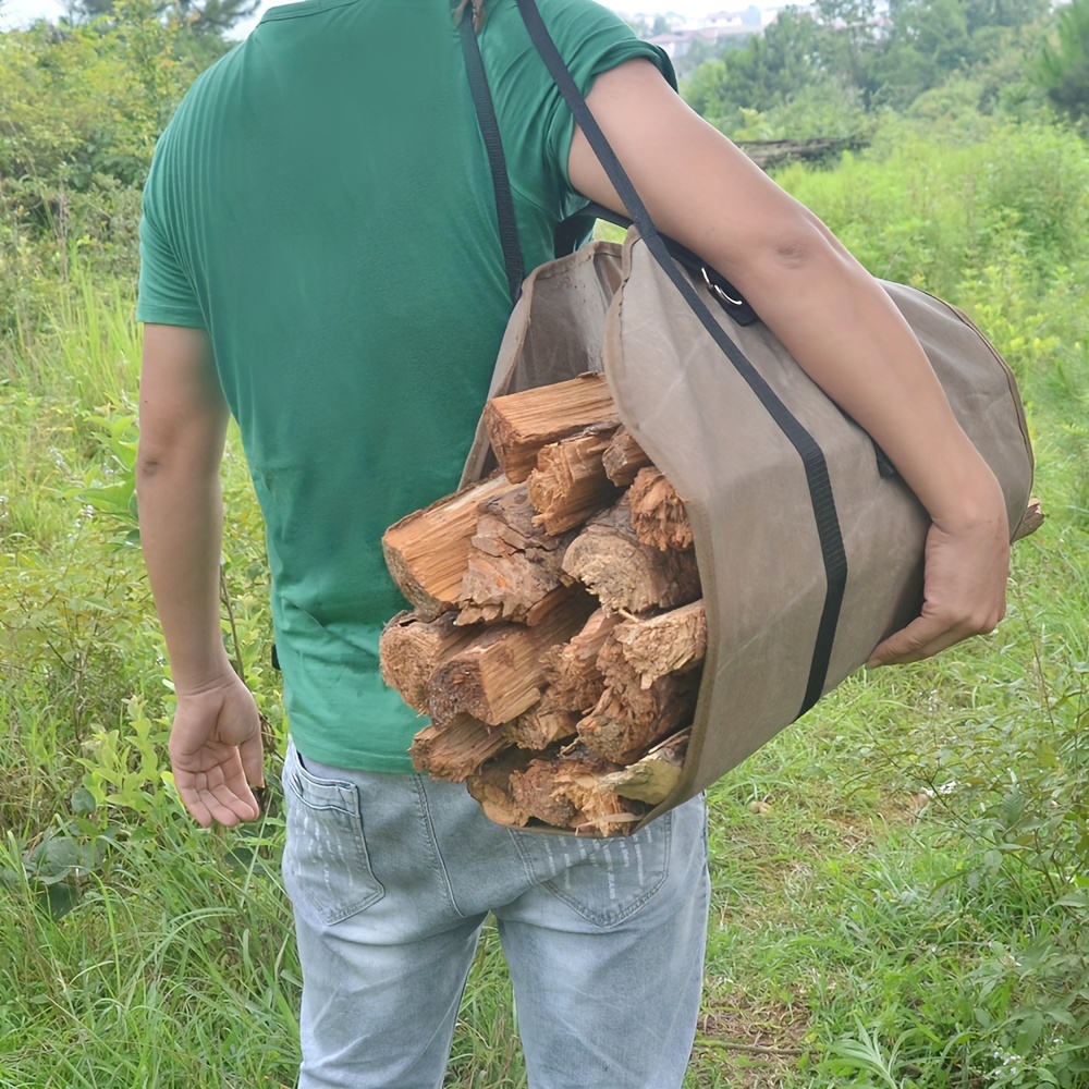 Indoor Firewood Rack with Carrier Bag