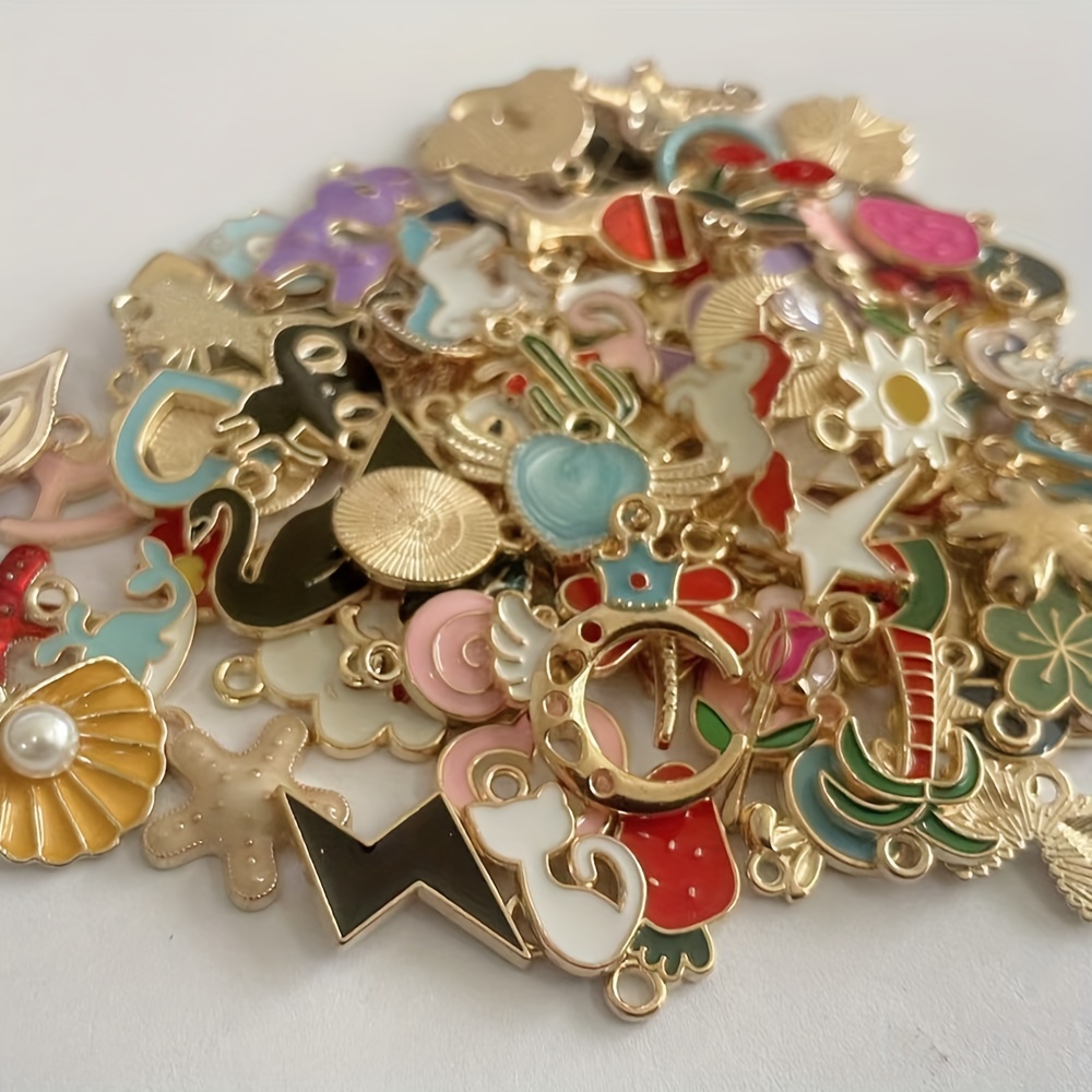 Wholesale 20pcs Enamel Mixed Random Color Alloy Pendant Charms Jewelry DIY  Craft for sale online