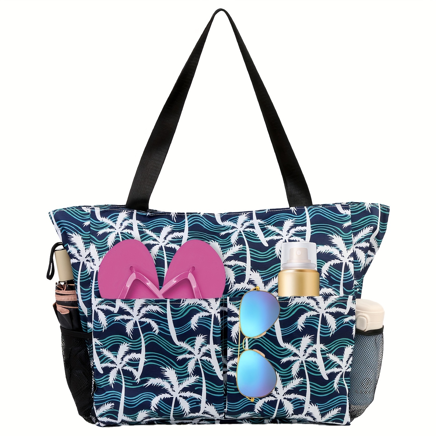 Pequeña bolsa de mano floral para mujer, bolsa grande para piscina, bolsa  de transporte con compartimento húmedo para viajes a la playa con bolsillo