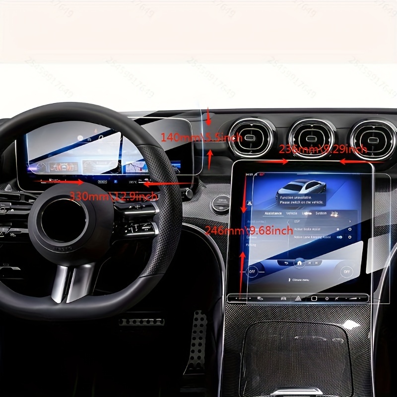 2pcs Tempered Glass Screen Protector For 2023 20242025 For C 2022 2023 2024 202511.9 Inch Center Display Touch Screen & 12.3 Inch Instrument Cluster Screen