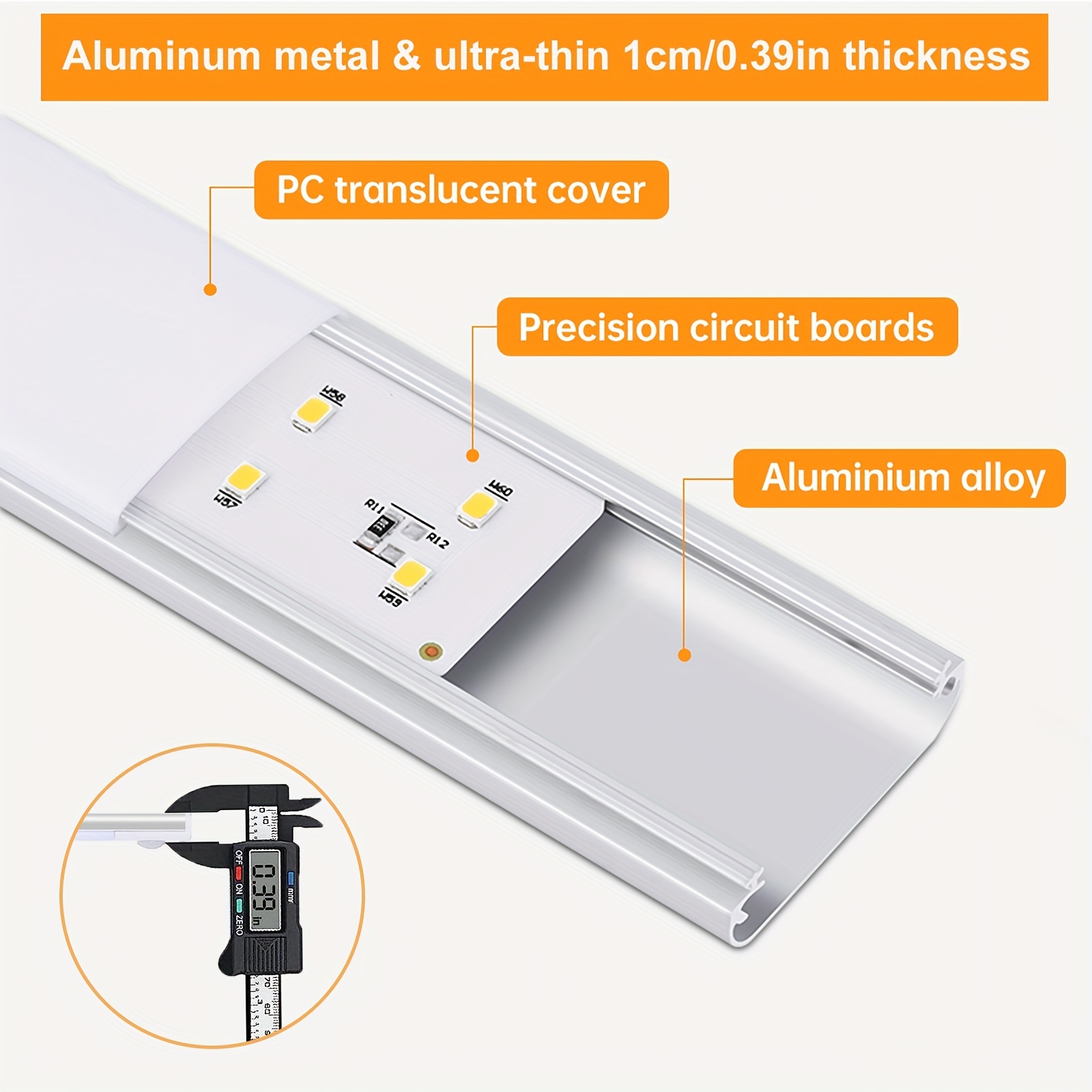 Viugreum Luz LED Armario Recargable USB 40CM 2 Packs, Regulable Luz  Nocturna Magnética con Sensor Movimiento, 3 Modos Lámpara Nocturna Adhesiva  para