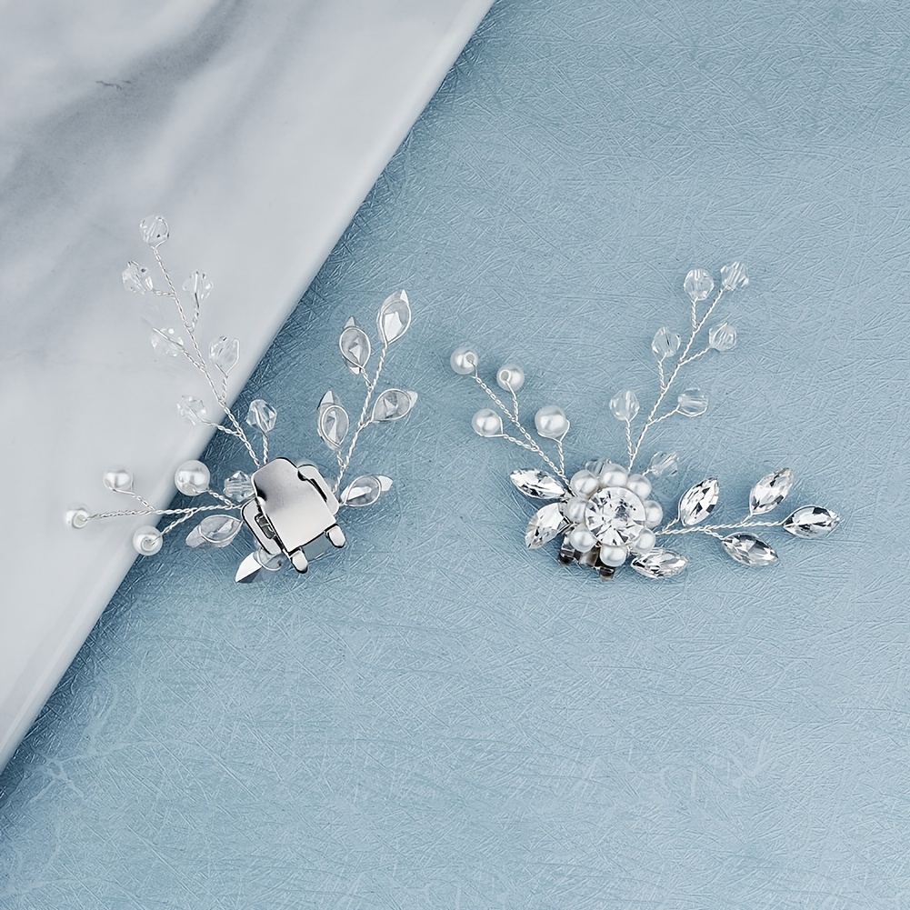Crystal Pearl Rhinestone Shoe Clips for Wedding Party