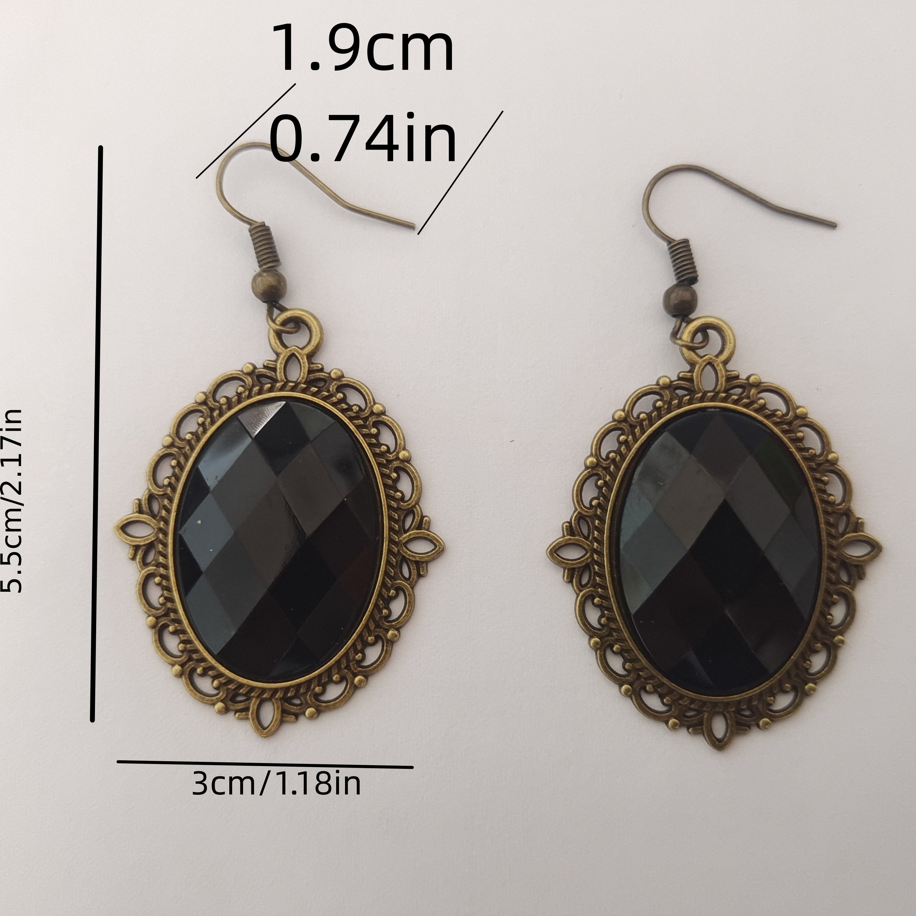 Black Crochet Lace Choker Necklace Gothic Jewelry Halloween Amulets  Earrings Set