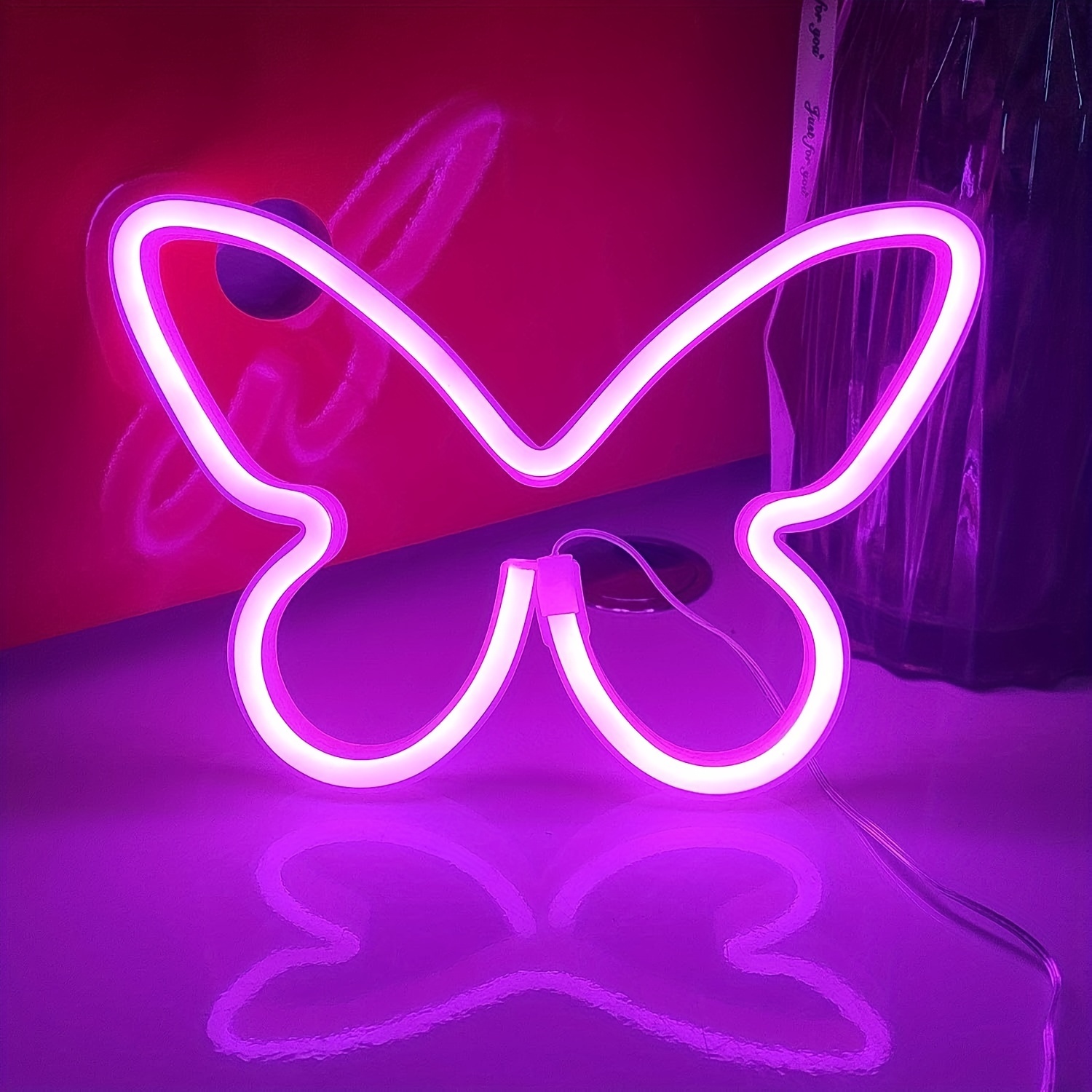1pc butterfly neon signs usb or 3 aa battery powered neon light led lights table decoration girls bedroom wall d cor kids birthday gift wedding party supplies business gifts neon signs
