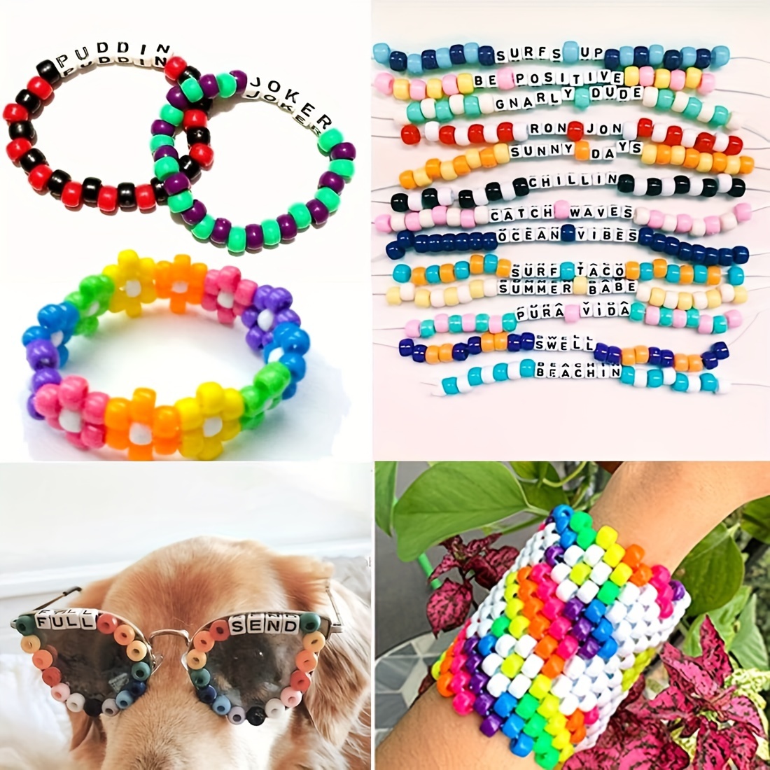 Plastic Colorful Pony Beads Friendship Necklace Bracelet - Temu
