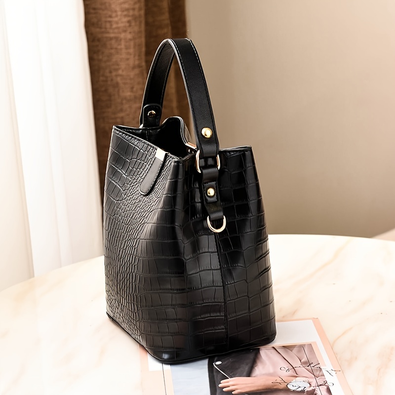 Ansloth Crocodile Crossbody Bag For Women Shoulder Bag Brand Designer Women  Bags Luxury PU Leather Bag Bucket Bag Handbag HPS405