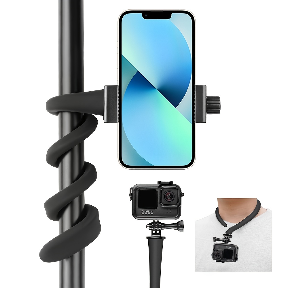 Taisioner Flexible Clamp Mount Selfie Stick Extension Pole for IPhone * *  Insta360 Action Camera Holder for Bike, Motorcycle, Boat, Fence Mount,  Deck, Windable Scene (* & Smart Phone Adapter)