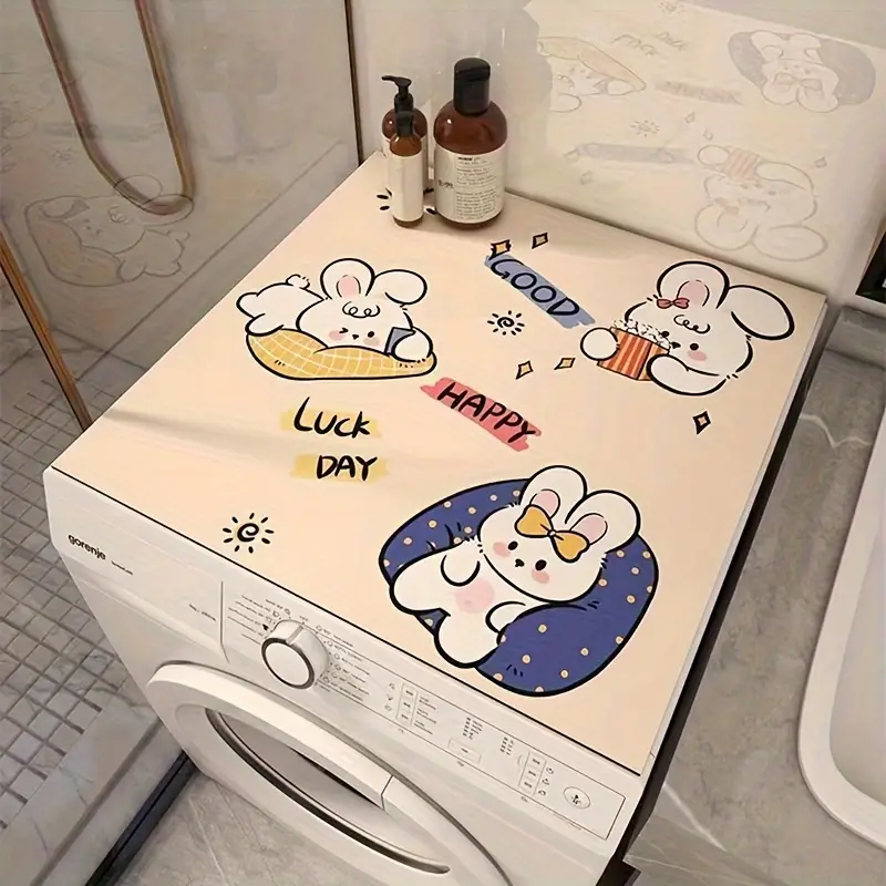Cartoon Refrigerator Microwave Oven Top Cover Cloth, Table Suction Water  Suction Oil Diatom Mud Dust Cover, Drum Washing Machine Cover Pad - Temu  Ireland