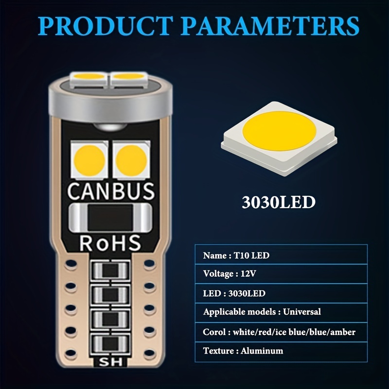 Bombilla De Coche 2 uds T10 6SMD 12V coche LED bombilla Auto