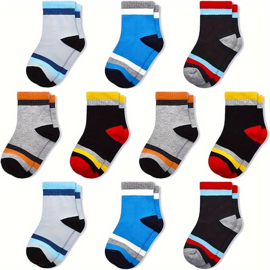 10 Pairs Of 3-16 Year Old Mid-tube Socks