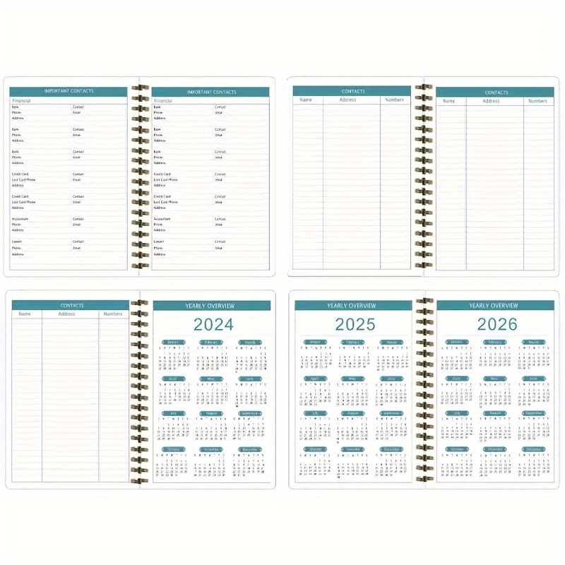 1pc Planificateur De Calendrier 2024 2026 Cahier À - Temu Canada