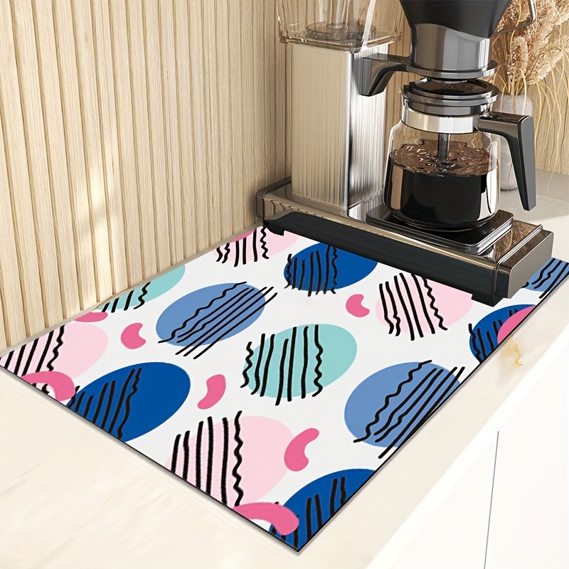 Black Kitchen Counter Dish Drying Mat Coffee Mat Absorbent Rubber Pads  Quick Drying Mat for Bathroom Balcony Counter