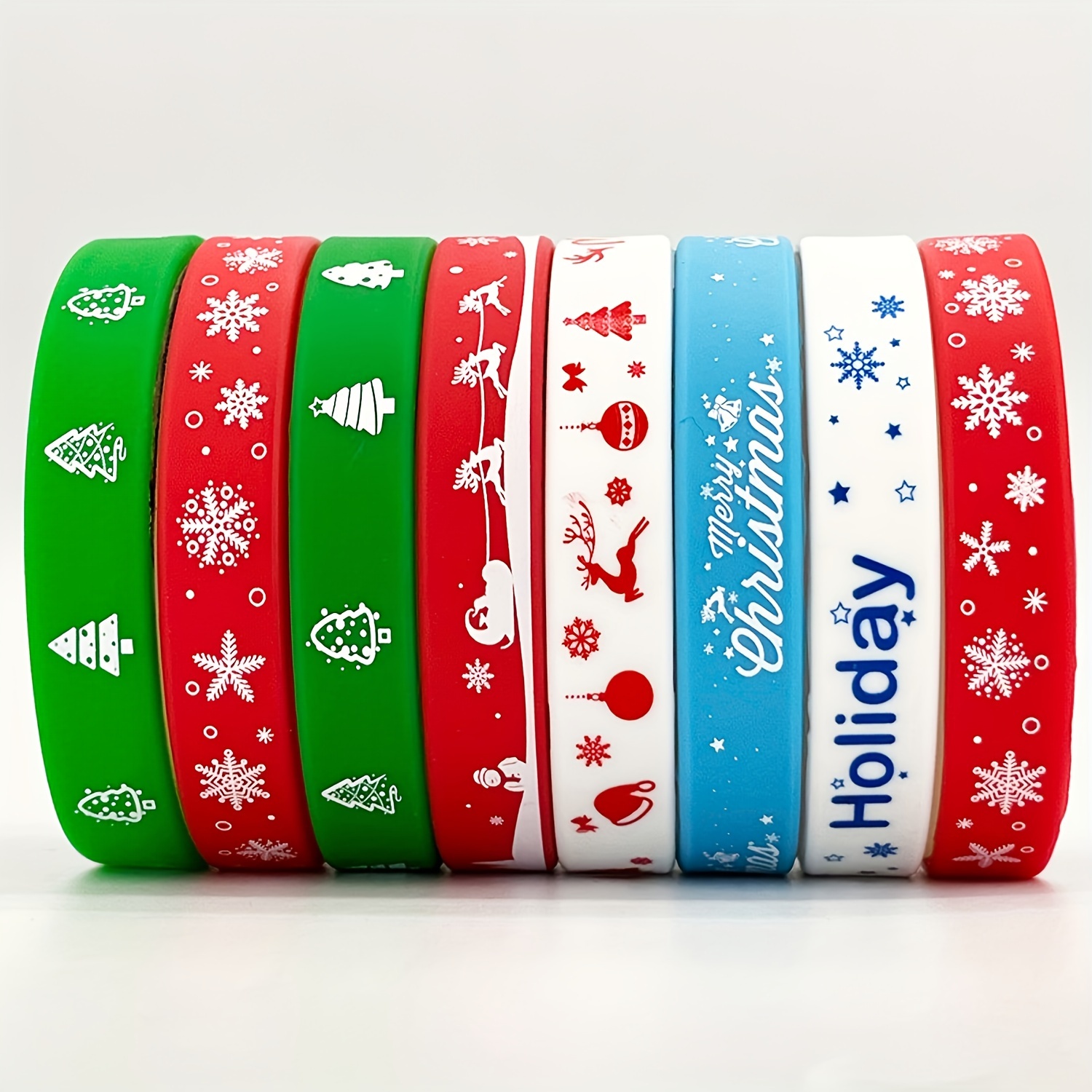 4 Pcs Christmas Bracelets Set Bulk Women's Clay Stretch Bracelet for Women Gift Holidays Christmas Supplies,Temu