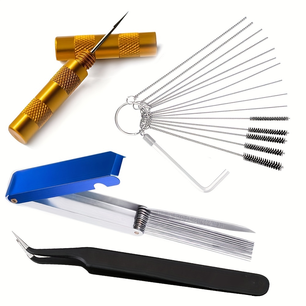 Carburetor Cleaning Tools With Cleaning Needles Brushes - Temu