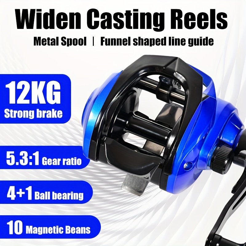 Buy Mounchain Baitcaster Reel, Left Hand, with 17 + 1 Ball Bearings, Dual  Brake Systems, 7.0: 1 Gear Ratio, for Saltwater & Freshwater Online at  desertcartKUWAIT
