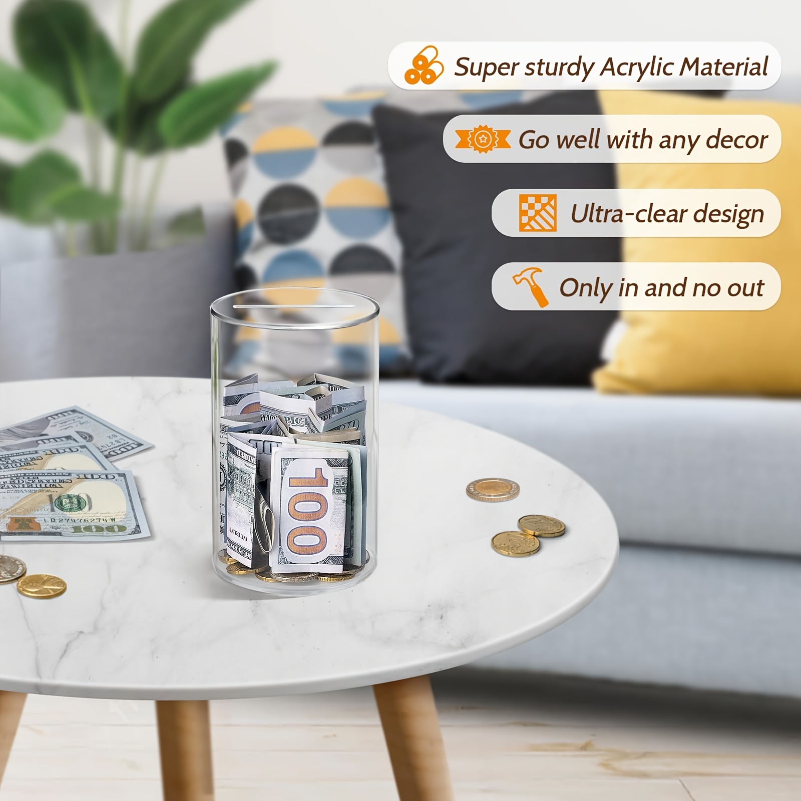 Best Deal for Acrylic Clear DIY Piggy Bank, Assemble Acrylic Money