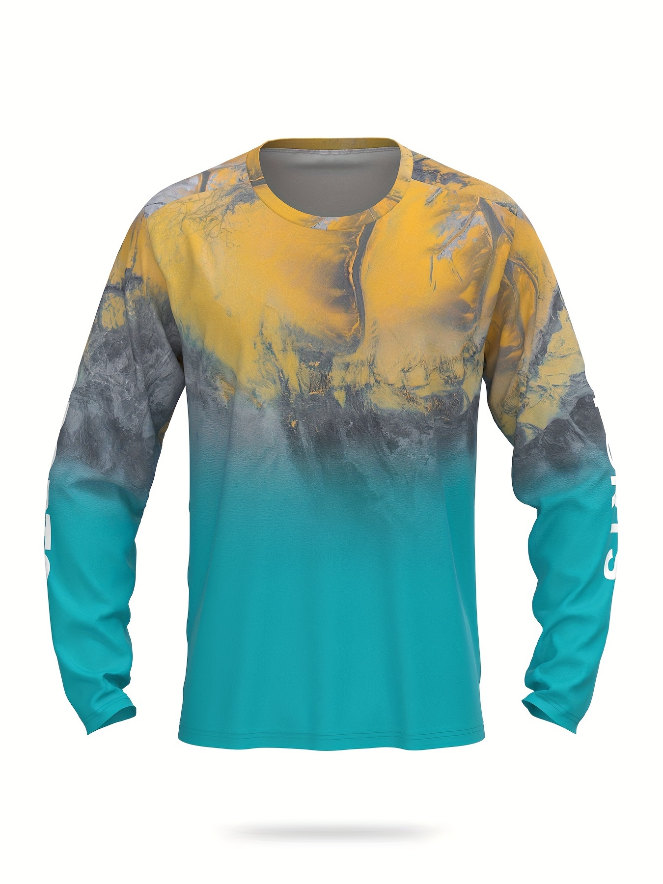 Men's Color Matching Pattern Upf 50+ Sun Protection Shirt - Temu