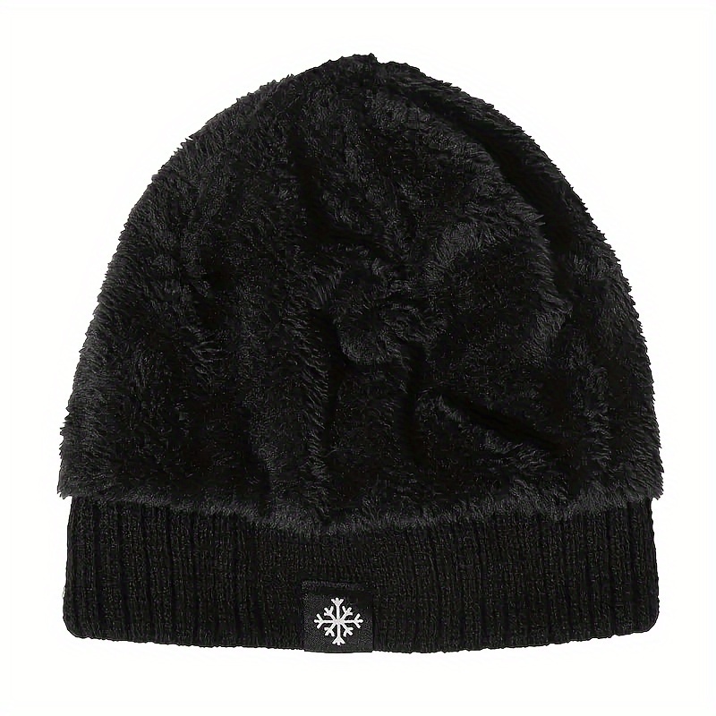 1pc Unisex Knit Soft Warm Cuffed Beanie Hat Winter Camo Hats For